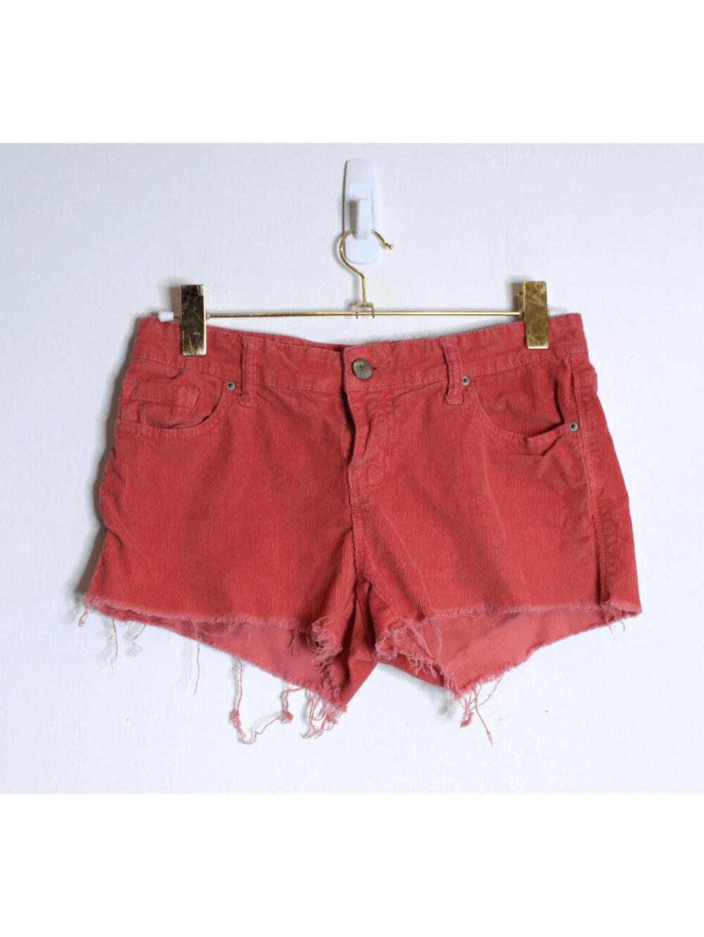 BDG Coral Corduroy Distressed Micro Mini Shorts - 28